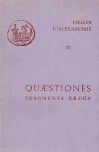 Couverture du livre « Quaestiones in Genesim et in Exodum » de Philon D'Alexandrie aux éditions Cerf