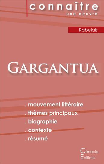 Couverture du livre « Gargantua, de François Rabelais » de  aux éditions Editions Du Cenacle