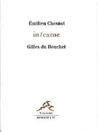 Couverture du livre « In carne » de Emilien Chesnot aux éditions Aencrages Et Co