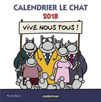 Couverture du livre « Le chat ; calendrier (édition 2018) » de Philippe Geluck aux éditions Casterman