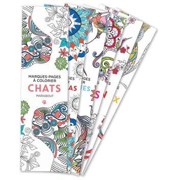 Couverture du livre « Marque-pages à colorier ; chats » de  aux éditions Marabout