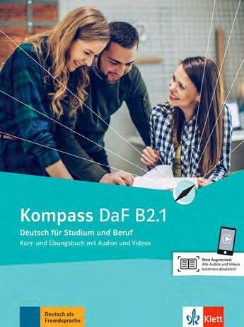 Couverture du livre « Kompass daf ; B2.1 ; livre + cahier d'exercices » de Hans Peter Richter aux éditions Klett Editions