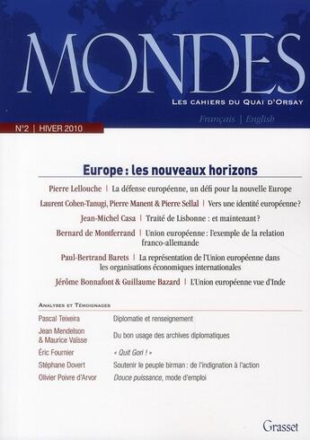 Couverture du livre « Europe : les nouveaux horizons » de  aux éditions Grasset Et Fasquelle