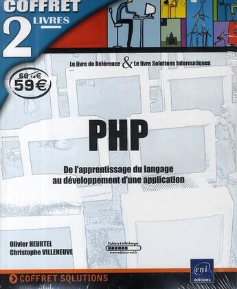 Couverture du livre « Coffret PHP ; de l'apprentissage du langage au développement d'une application » de Olivier Heurtel et Christophe Villeneuve aux éditions Eni