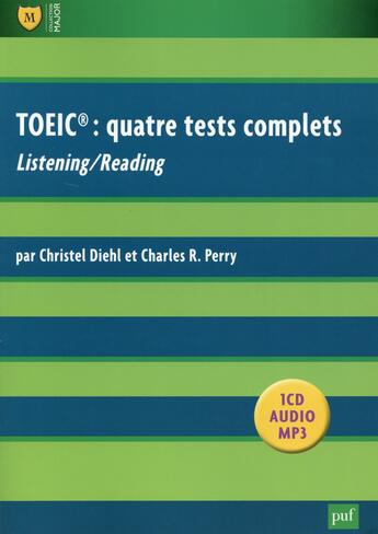 Couverture du livre « TOEIC : quatre tests complets » de Christel Diehl aux éditions Puf
