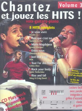 Couverture du livre « Chantez et jouez les hits ! volume 3 » de  aux éditions Hit Diffusion