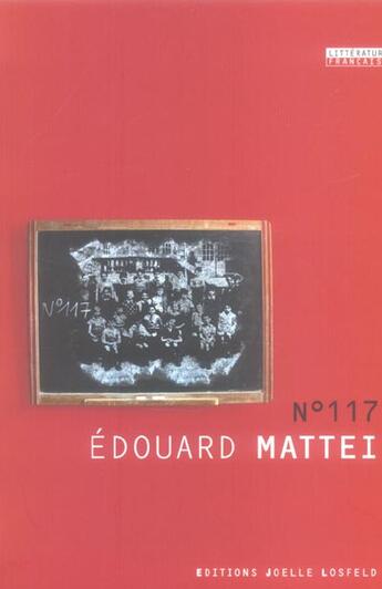 Couverture du livre « N 117 » de Edouard Mattei aux éditions Joelle Losfeld