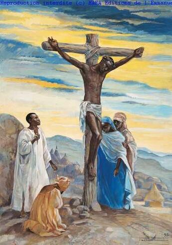 Couverture du livre « La crucifixion (jn 19,25), mini-poster vie de jesus mafa » de  aux éditions Emmanuel
