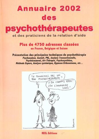 Couverture du livre « Annuaire 2002 des psychotherapeutes » de Reel aux éditions Reel