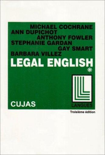 Couverture du livre « Legal english i » de Cochrane aux éditions Cujas