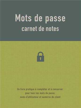 Couverture du livre « Carnet de notes ; mots de passe » de  aux éditions Paperstore
