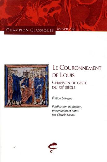 Couverture du livre « Le couronnement de Louis » de Anonyme aux éditions Honore Champion