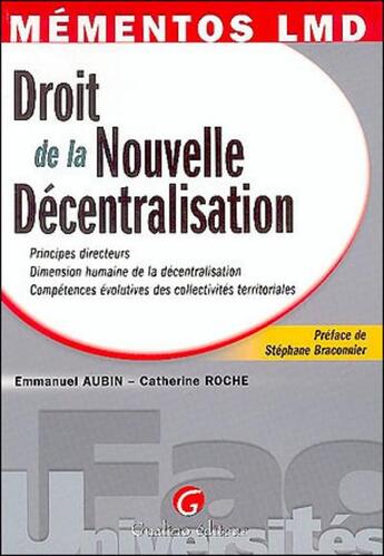 Couverture du livre « Droit de la nouvelle decentralisation » de Aubin/Roche aux éditions Gualino