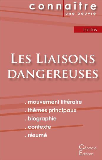 Couverture du livre « Les liaisons dangereuses, de Pierre Cholderlos de Laclos » de  aux éditions Editions Du Cenacle