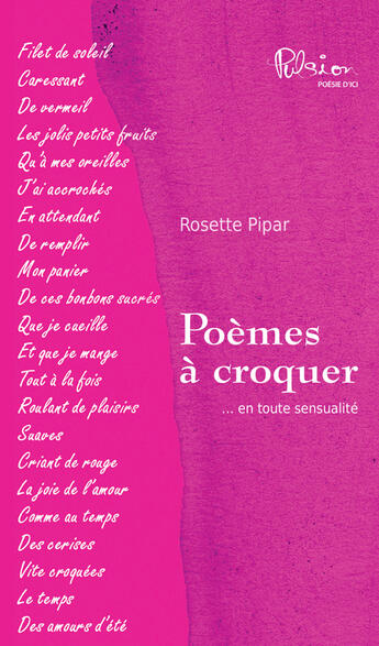 Couverture du livre « Poèmes à croquer » de Rosette Pipar aux éditions Marcel Broquet