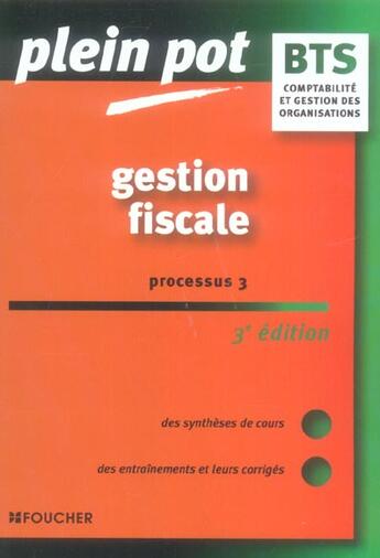 Couverture du livre « Gestion fiscale processus 3 » de Patrick Mykirta aux éditions Foucher