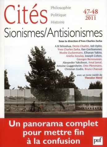 Couverture du livre « REVUE CITES t.47/48 ; sionismes/antisionismes » de Revue Cites aux éditions Puf