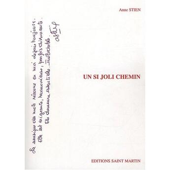 Couverture du livre « Un si joli chemin » de Anne Stien aux éditions Saint Martin Editions