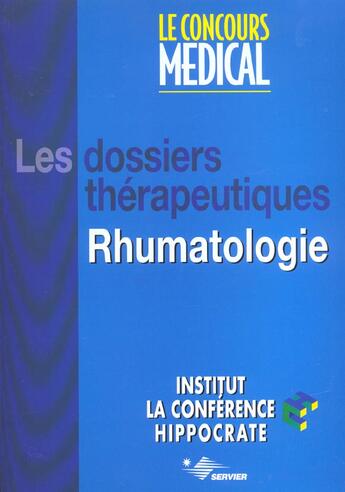 Couverture du livre « Dossier therapeutique rhumatologie » de  aux éditions Concours Medical