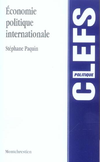 Couverture du livre « Economie politique internationale » de Paquin S aux éditions Lgdj