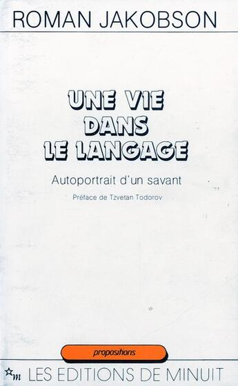 Couverture du livre « Vie dans langage » de Roman Jakobson aux éditions Minuit