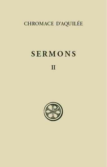 Couverture du livre « Sermons t.2 ; sermons 18 à 41 » de  aux éditions Cerf