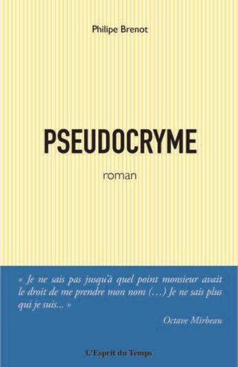 Couverture du livre « Pseudocryme » de Philippe Brenot aux éditions L'esprit Du Temps