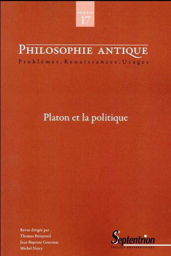 Couverture du livre « Platon et la politique » de  aux éditions Pu Du Septentrion