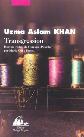 Couverture du livre « Transgression » de Uzma Aslam Khan aux éditions Picquier