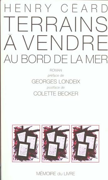 Couverture du livre « Terrains à vendre au bord de la mer » de Henri Ceard aux éditions Memoire Du Livre