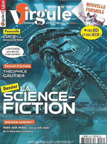 Couverture du livre « Virgule n 206 : la science- fiction - mai 2022 » de  aux éditions Virgule