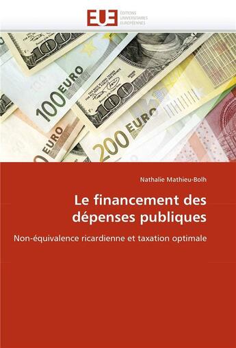 Couverture du livre « Le financement des depenses publiques » de Mathieu-Bolh-N aux éditions Editions Universitaires Europeennes