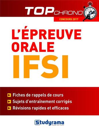 Couverture du livre « L'épreuve orale IFSI (concours 2017) » de Badia Jabrane aux éditions Studyrama