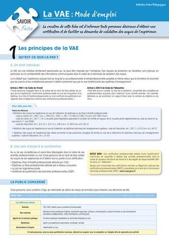 Couverture du livre « La VAE : mode d'emploi » de Chantal Le Mat aux éditions Enrick B.