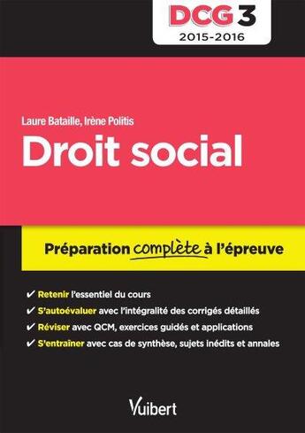 Couverture du livre « DGC 3 ; droit social » de Laure Bataille aux éditions Vuibert