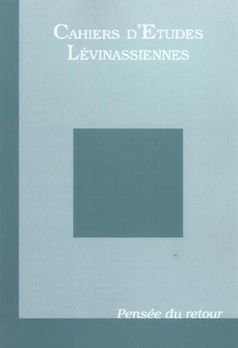 Couverture du livre « Cahiers d'etudes levinassiennes n 3 » de  aux éditions Verdier