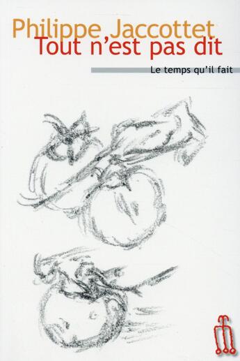 Couverture du livre « Tout n'est pas dit ; billets pour la Béroche 1956-1964 » de Philippe Jaccottet aux éditions Le Temps Qu'il Fait