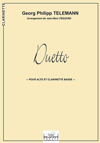 Couverture du livre « Duetto pour alto et clarinette basse » de Telemann Gp aux éditions Delatour