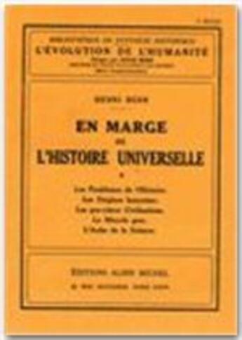 Couverture du livre « En marge de l'histoire universelle » de Henri Berr aux éditions Albin Michel