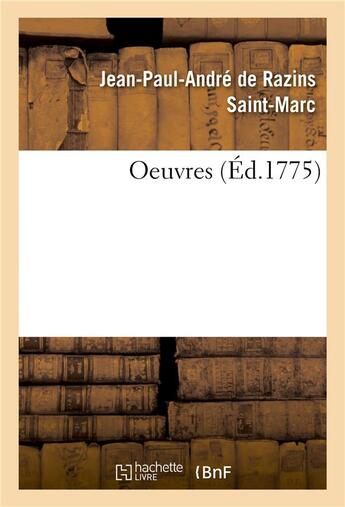 Couverture du livre « Oeuvres » de Saint-Marc J-P-A. aux éditions Hachette Bnf