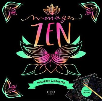Couverture du livre « Cartes a gratter - messages zen » de Lisa Magano aux éditions First