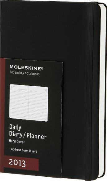 Couverture du livre « Agenda journalier 2013 ; rigide noir » de Moleskine aux éditions Moleskine Papet