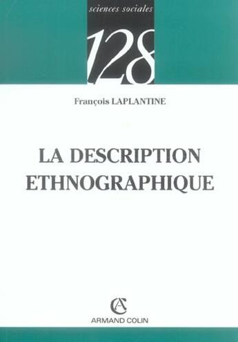 Couverture du livre « Description Ethnographique » de Francois De Singly aux éditions Armand Colin