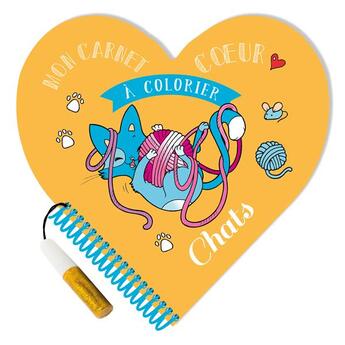 Couverture du livre « Mon carnet coeur à colorier ; chats » de Severine Aubry aux éditions Editions 365
