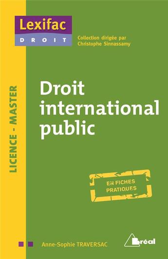 Couverture du livre « Droit international public » de Anne Sophie Traversac aux éditions Breal