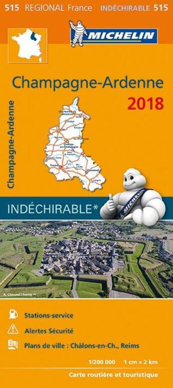Couverture du livre « Carte regionale 515 champagne ardenne 2018 » de Collectif Michelin aux éditions Michelin