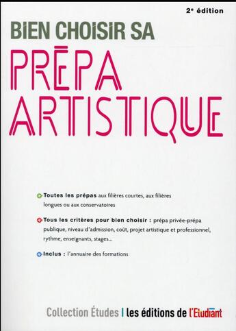 Couverture du livre « Bien choisir sa prépa artistique (2e édition) » de Jean Chabod aux éditions L'etudiant