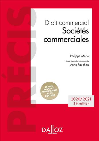 Couverture du livre « Sociétés commerciales (édition 2020/2021) » de Philippe Merle et Anne Fauchon aux éditions Dalloz