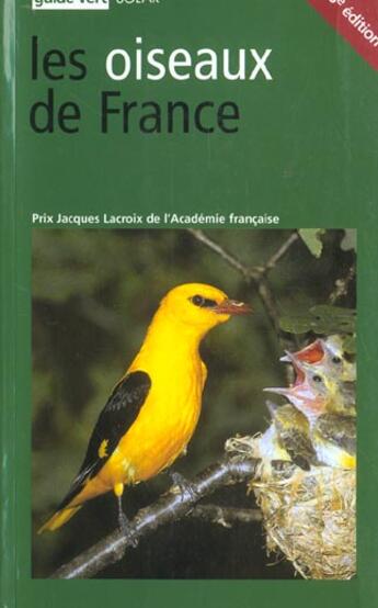 Couverture du livre « Les Oiseaux De France ; Edition 2002 » de Jean-Claude Chantelat aux éditions Solar