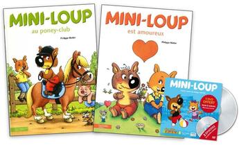 Couverture du livre « Mini-Loup au poney club ; Mini-Loup est amoureux » de Philippe Matter aux éditions Hachette Enfants